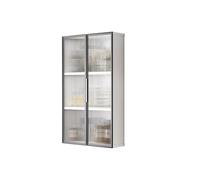 Generico Vetrina In Vetro Da Parete Per Il Bagno Mobilettos Multiuso Salvaspazio Per L'arredo Del Soggiorno Per Cucina Garage Ristorante Lavanderia(Three-story double doors A,75*50*15cm/29*19*5in)