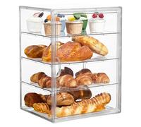 Generico Vetrina Per Pasticceria Porta Pane Da Cucina Portapane Vetrina Pasticceria Acrilico 40x30x25cm, Organizer Ermetico Trasparente Per Pane, Per Bancone Cucina, Esposizione Bar Colore Bianco