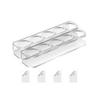 Generico Vial Refrigerator Wall Holder, Space Saving Bottle Organizer, 5.91x1.38x0.98 Inches, Acrylic Slot Shelf Rack, Strong Adhesive Mount for Kitchen and Home Fridge Storage, Multicolor