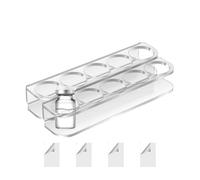 Generico Vial Storage Rack for Refrigerator, 2-Pack Bottle Organizer, Space-Saving Acrylic Shelf with 5 Slots, Includes 4 Double-Sided Adhesives, Fits 2.5cm/1 Inch Diameter Bottles