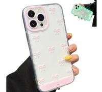 Generico Vibrant Led Bow Knot Phone Case for iPhone 17 Phone Case, Clear Shockproof Aesthetic Phones Cover, Cute Raised Camera Protective Cover for iPhone 17 16 15 14 13 12 11 Series