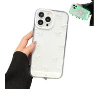Generico Vibrant Led Bow Knot Phone Case for iPhone 17 Phone Case, Clear Shockproof Aesthetic Phones Cover, Cute Raised Camera Protective Cover for iPhone 17 16 15 14 13 12 11 Series