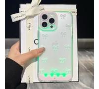 Generico Vibrant LED Bowknot Phone Case, Built in LED Colorful Glowing Cell Phone Cover for Women, Incoming Call Flash Light Up Slim Clear Case for iPhone 11/12/13/14/15/16/17 Pro/Pro Max