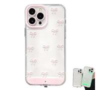 Generico Vibrant Led Bowknot Phone Case for 11-17 Series, Slim Clear Shockproof Vibrant LED Bowknot Protective Case, with Color-Changing Lights for Women Girls (for 11ProMax,Pink)
