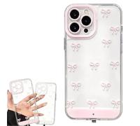 Generico Vibrant Led Bowknot Phone Case for iPhone 17-11 Series, Luminous Coquette Style Light-Up Case, Slim Clear Shockproof LED Bowknot Protective Cases, Shockproof Full Protective Cover (Pink,14)