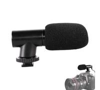 Generico Video Camera Microphone, Windproof Small Mic, Portable Black Recording Device, Compatible With Phones & Computers, Ideal For Interviews, Vlogs, Conferences
