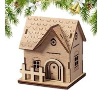 Generico Villaggio Di Natale | Casa In Legno Illuminata Per Natale - Edificio Decorativo Da Collezione Per Desktop - Addobbo Per Appartamento Party Natalizio