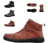 Generico Vilobel Men Non Slip on Shoes,Orthopedic Safety Work Shoes- Protective Toe,Waterproof, Lightweight, Shock Absorption (red,47)