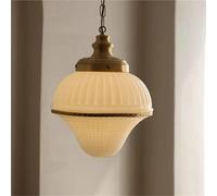Generico Vintage American Brass White Glass Ceiling Pendant Light for Restaurant Retro Kitchen Coffee Table French Room Lighting Fixtures