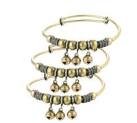 Generico Vintage Bell Bangle for Women Men,Push-Pull Adjustable Bell Bangle,Retro Boho Jewelry Jingle Charm Antique Brass Metal Bracelet,Festival Party Gift Accessory Daily Wear