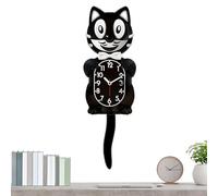 Generico Vintage Cat Clock - Moving Tail, Retro Wall Clocks Non Ticking Funny Decor for Home Timekeeping, Cute Accessory for Living Room, Kitchen, Study, Office, School and Farmhouse Apartment