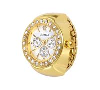 Generico Vintage Finger Watch - Punk Style Gold Diamond Elastic Band