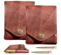 Generico Vintage Handmade PU Leather Wallet, Multifunctional Simple Men's Wallets Built-In Pen Slot, Slim Minimalist Wallets for Daily Business Travel