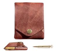 Generico Vintage Handmade PU Leather Wallet, Multifunctional Simple Men's Wallets Built-In Pen Slot, Slim Minimalist Wallets for Daily Business Travel