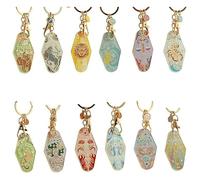 Generico Vintage Illustrated Zodiac Keychain, 12 Astrology Signs Enamel Charm, Retro Motel Style Car Pendant, for Astrology Lovers (mix-12pcs)