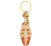 Generico Vintage Illustrated Zodiac Keychain, 12 Astrology Signs Enamel Charm, Retro Motel Style Car Pendant, for Astrology Lovers (Aries)