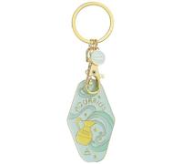 Generico Vintage Illustrated Zodiac Keychain, 12 Astrology Signs Enamel Charm, Retro Motel Style Car Pendant, for Astrology Lovers (Aquarius)