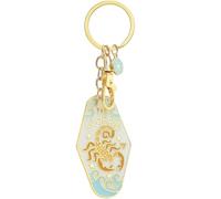 Generico Vintage Illustrated Zodiac Keychain, 12 Constellations Metal Enamel Keychain, Retro Style for giving to friends and family (1Pc-I)