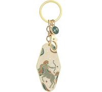 Generico Vintage Illustrated Zodiac Keychain, 12 Constellations Metal Enamel Keychain, Retro Style for giving to friends and family (1Pc-K)