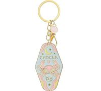 Generico Vintage Illustrated Zodiac Keychain, 12 Constellations Metal Enamel Keychain, Retro Style for giving to friends and family (1Pc-C)