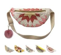 Generico Vintage-Inspired Patchwork Quilted Sling Bag,Handmade Lightweight Curved Boho Crossbody Bag,Large Capacity Shoulder Satchel