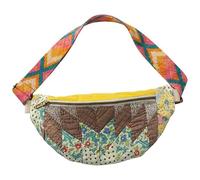 Generico Vintage-Inspired Patchwork Quilted Sling Bag, Women's Bohemian Patchwork Bag with Lightweight Curved Design for Daily (D)