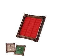 Generico Vintage Jewelry Display Stand with Frame Tray Elegant European Style Ring & Earring Holder for Dressing Table,Store Counter,Wedding Storage Dish Gift for Women (wood red)