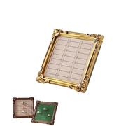 Generico Vintage Jewelry Display Stand with Frame Tray Elegant European Style Ring & Earring Holder for Dressing Table,Store Counter,Wedding Storage Dish Gift for Women (Golden white)