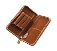Generico Vintage Leather Pouch - Pen Storage Case, Stationery Holder with Triple Slots, Writing Organizer, Desk Accessory, Pen Keeper for Protecting Fountain Pens Maintaining Neat Carry During Travel