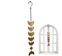 Generico Vintage Metal Moon Phase Pendant, Retro Bohemian Style Wall Hanging Ornament, Celestial Home Decor For Bedrooms Nurseries And Home Offices, Gold/Bronze Finish, Includes Hanging Chain