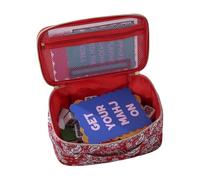 Generico Vintage Pattern Mahjong Storage Bag - Polyester Portable Handbag 25x17x10cm Large Capacity Multipurpose Organizer - Stylish Cosmetic Case And Tile Carrying Tote For Travel Gaming Accessories