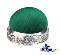 Generico Vintage Pin Cushion - Court Style Half-Ball Shape | Anti-Dropping Retro Pins Cushion with Metal Base | Sewing Pins And Cushions Set for Advancer, Pin Cushiions for Sewing