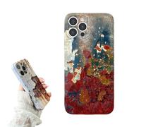 Generico Vintage Rust Look Phone Case Compatible with iPhone 16/15/14/13/12ProMax - Rusty Imitation, Industrial Iron Style, Shockproof TPU Cover (For iPhone14Pro,red blue)