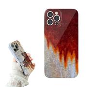 Generico Vintage Rust Look Phone Case Compatible with iPhone 16/15/14/13/12ProMax - Rusty Imitation, Industrial Iron Style, Shockproof TPU Cover (For iPhone16 Pro Max,Red)