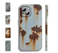 Generico Vintage Rust Look Phone Case Compatible，with16/15/14/13/12/11 ProMax, Rusty Phone Case,Creative Industrial Iron Style Shockproof Case (16PLUS,Soft shell-A)