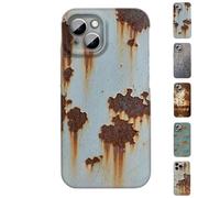 Generico Vintage Rust Look Phone Case, Creative Industrial Iron Style Shockproof Case, for iPhone 16/15/14/13/12 Pro Max (14promax,Style-A)
