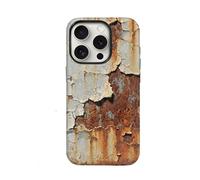 Generico Vintage Rust Look Phone Case for iPhone 16/15/14/13/12/11 ProMax,Creative Industrial Iron Inspired Shockproof TPU Rusty Imitation Phone Cover (for iPhone 12,B)