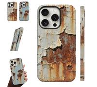 Generico Vintage Rust Look Phone Case,Rusty Glossy Mobile Cellphone Cover,Distressed Metal Look Phone Protector Shell for iPhone 16/15/14/13 (B, for iPhone15promax)