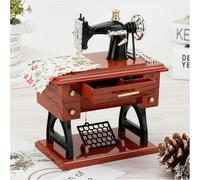 Generico Vintage Sewing Machine Music Box, Mini Sewing Machine Music Box, Retro Classical Treadle Sewing Machine Table Desk Mechanical for Home Decor Birthday Gift, Desk Decoration(2 pc)