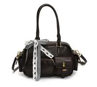 Generico Vintage Top Handle Bag with Bowknot,Trendy PU Leather Shoulder Bags for Women,Cute Aesthetic Casual Crossbody Bag