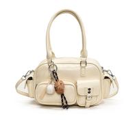 Generico Vintage Top Handle Bag with Bowknot,Trendy PU Leather Shoulder Bags for Women,Cute Aesthetic Casual Crossbody Bag