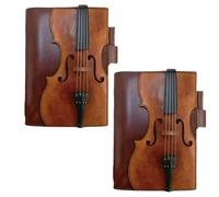 Generico Vintage Violin PU Leather Notebook, Classic Handmade Design Refillable Journal, Multi-Functional Portable Artistic Diary For Work, Gifts, Music Lover (2, 21.5 * 15 * 1.5cm/8.5 * 6 * 0.6in)