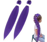 Generico Viola Ombre Jumbo Treccia Capelli, Extension per Treccine Africane Crochet Twist Jumbo Braids Confezione da 2(66cm)