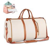 Generico Viralhuntz Travel Bag, Viralhuntz Foldable Travel Bag, 2-in-1 Garment and Duffle , Water-Resistant, Carry-On Approved (Beige)