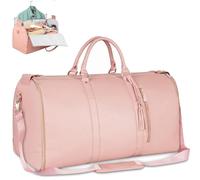 Generico Viralhuntz Travel Bag, Viralhuntz Foldable Travel Bag, 2-in-1 Garment and Duffle , Water-Resistant, Carry-On Approved (Pink)