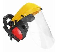Generico Visiera con Cuffia - Cod. RWPRO352 - Visiera Trasparente da lavoro con Cuffie Protettive Antirumore - Dispositivo di protezione Individuale (DPI)