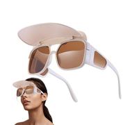 Generico Visiera Parasole Per Gli Occhi - Occhiali Da Sole Da Bici Con Visiera Per Cappello, Occhiali Da Sole Con Montatura Grande | Occhialii Per Sport All'aria Aperta Impermeabili UV400 Staccabili