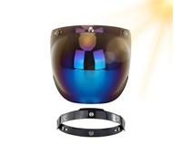 Generico Visiera Per Casco,Scudo - Lente Curva Visiera Aperta Per Percorsi Autostradali Tour Lunghi Notturni Pioggia Spostamenti Urbani