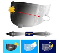Generico Visiere per casco, Visiera fotocromatica for casco da moto HJC RPHA 70 RPHA 11 Lente anti-UV hromic Tea Black