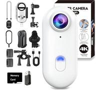 Generico Visus Cam, Visuscam - Mini 120 4K Camera for Recording, POV Pro Body Camera, HD 1080p/4K Mini Wearable Body Action Cameras with Audio Video, for Vlogging Diving Cycling (White-1080P,64G)